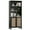Black, variant on Dtwnek Wood Tall Bookcase with 2 Doors, 5 Tier Storage Shelves Large Bookshelf for Library, Living Room, Bedroom, Home, Office, Black