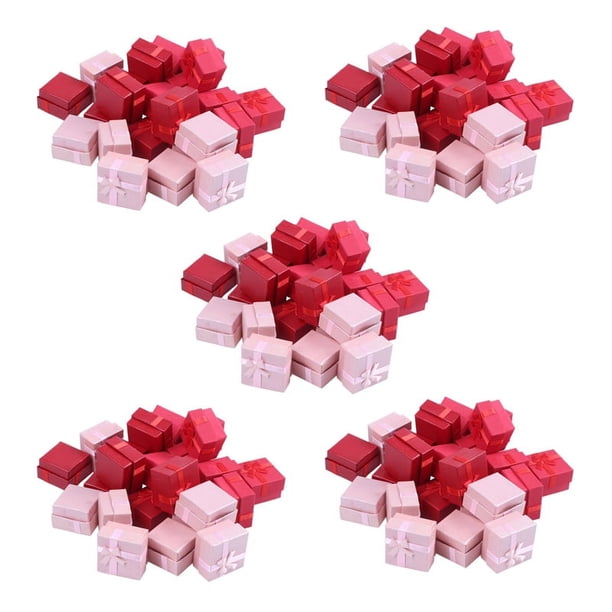 Set de Caja de Regalo de 120 Piezas - Joyero de Anillo Cuadrado para Aniversarios, Bodas, Cumpleaños, Colores Surtidos