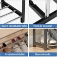 thumbnail image 4 of Zapatero de 5 niveles, Zapatero de acero inoxidable, Organizador de zapatos apilable de fácil de montar, Zapatera Rack de 5 Niveles para 10 Pares Zapatos (Negro), 4 of 4