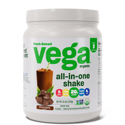 Vega Organic All-in-One Shake Plant Based Protein Powder, Chocolate, 9 Servings (13.2oz)