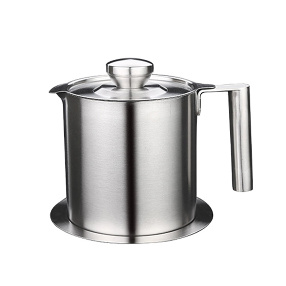 Details about   1.2L Oil Strainer Pot Stainless Steel Filter Colander Grease Container Kitchen
