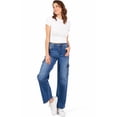 thumbnail image 4 of Wax Jean Womens Juniors Wide Leg Cargo Carpenter Jeans (Medium Denim, 5), 4 of 4
