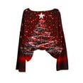 thumbnail image 5 of successthop Womens Christmas Ugly Sweater Light Tree Knit Long Sleeve Crewneck Fall Winter Pullover Knitwear Print Tops, 5 of 5