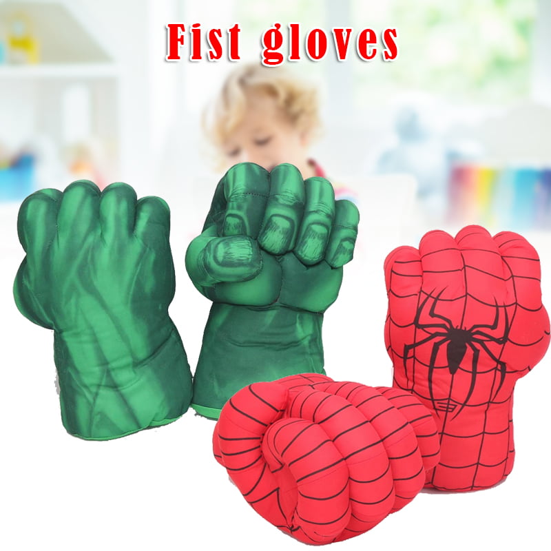 Hulk Spider-Man Plush Hands Boxing Fist Glove Cosplay Props Kids Toys Gift 