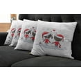 thumbnail image 5 of Ambesonne Christmas Throw Pillow Cover 4 Pack, Santa Costumes, 20", Red White, 5 of 5
