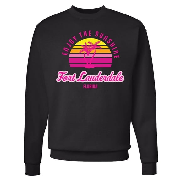 Inktastic Summer Enjoy the Sunshine Fort Lauderdale Florida in Pink Adult Sweatshirt
