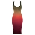 thumbnail image 4 of USSUMA Sun Dresses Women Summer Casual Sleeveless Sexy Club Bodycon Pencil Midi Sundresses for Women Tie-Dye Print Plus Size Dress for Women U Neck Graduation Dress, 4 of 4