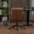 thumbnail image 6 of PAPROOS Office Chair with Arms, Mid Back Home Office Desk Chair with Padded Armrest, Ergonomic PU Leather Task Chair Rolling Swivel Chair with Wheels, Brown, 6 of 10