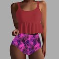 thumbnail image 2 of GERsome Tankini Swimsuits for Women Two Piece Bathing Suits Peplum Tank Tops with Floral Print High Waist Briefs S-3XL, 2 of 5