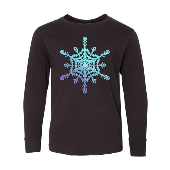 Inktastic Christmas Blue Ice Snowflake Long Sleeve Youth T-Shirt
