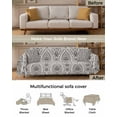 thumbnail image 3 of Vintage Paisley Flower Sofa Covers for 3 Cushion,Washable Couch Cover for Sectional Sofa Slipcover with Tassel,Abstract Traditional Oriental Boho Grey Loveseat Covers Futon Cover Throw Blanket 71x118, 3 of 8