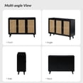 thumbnail image 4 of 43" Storage Sideboard Cabinet, Tina's Home 3 Rattan Doors Wooden Buffet Adjustable Shelves Bedroom, 4 of 8