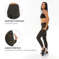 thumbnail image 3 of Zuvelli High Waist Yoga Pants with Side-Pockets, Workout and Running Activewear for Women, High Waisted Tummy Control, Non-See-Through 4 Way Stretch Leggings - Green Camo, L, 3 of 7
