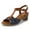 Blue Brown, variant on YDN Women Comfy Bowknot Round Open Toe T-strap Sandals Chunky Low Heels Buckle Up Shoes Daily Work Shopping Size 7 Black