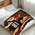 thumbnail image 3 of Personalized Basketball Throw Blanket Gifts with Name for Boys, Sport Blanket for Kids Teens Adults Basketball Lovers, Custom 60x50 Inches Soft Blankets for Sofa Couch Bed, 3 of 6