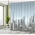 thumbnail image 5 of Ambesonne Digital Shower Curtain, City Skyline Futuristic, 69"Wx84"L, Pale Blue Black, 5 of 5