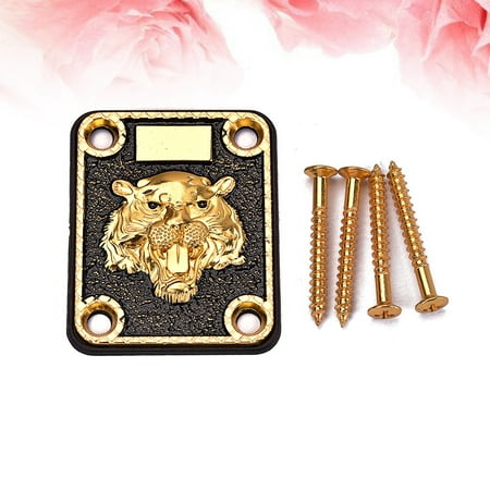 1PC Zinc Alloy Chrome Square Guitar Neck Reinforcing Plate Neck Base Plate with 4 Screws For Fender Strat Tele TL SQ Style Style Electric Guitar Bass