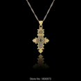 thumbnail image 1 of Colgante de cruz de Etiopía Yashi dorado unisex, 1 of 4