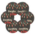 thumbnail image 7 of Yayeee 6 PCS Drink Coasters with Holder Set Woven Absorbent Round Tabletop Hot Pad, Black Christmas Light, 7 of 7
