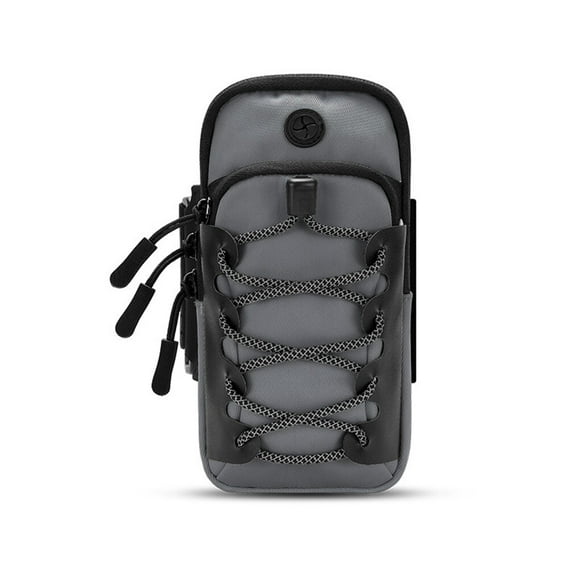 Nylon Cellphone Storage Arm Bag Sweatproof Waterproof Nonslip Reflective Elastic Smart Phone Exercising Gym Bags Grey