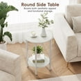 thumbnail image 4 of Round Accent Table Set - Modern Half-Moon Design for Living Room - White, 4 of 9