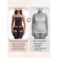 thumbnail image 4 of DARING DIVA Women's Tube Top Shapewear Bodysuit Mid Thigh Jumpsuit S Black, 4 of 7