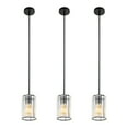 thumbnail image 3 of Miumaeov 3pcs Modern Black/Clear Chandelier Rain Drop Crystal Ceiling Light Fixture Hanging Lamp E26, 3 of 15