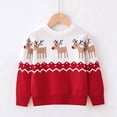 thumbnail image 3 of GYRATEDREAM Toddler Girl Boy Christmas Sweater Baby Xmas Crewneck Long Sleeve Reindeer Print Pullover Sweater Sweatshirt Kids Warm Fall Winter Clothes for 2-6 Years Red, 3 of 5