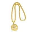 thumbnail image 2 of Hop Gold Dollar Pendant Necklace Turntable Rotating Chain Rapper Street Style Jewelry for Men Women, 2 of 8