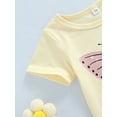 thumbnail image 5 of Gureui 3Pcs Toddler Infant Baby Girls Clothes Set Cartoon Ice Cream Car Print Short Sleeve Romper and Shorts  Headband, 5 of 7