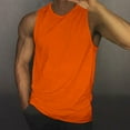 thumbnail image 2 of Gephdiin Tank Tops Men Workout Shirts for Men Men's Summer Solid Color Vest Vintage Wash Sleeveless T Shirt Vest Top Athletic Shirts & Tops Mens Compression Tank Top Polyester Z Orange XXL, 2 of 3