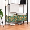 thumbnail image 3 of Yayeee Foldable Storage Basket for Shelves with Handles Waterproof Cloth Bins, Orange Tree Pattern, 3 of 7