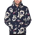 thumbnail image 2 of Bingfone Cartoon Spaceship Men's Drawstring Hoodie Long Sleeve Pocket Sweatshirts-Large, 2 of 6
