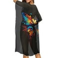 thumbnail image 2 of DISNIMO Womens Bikini Cover Ups Butterfly Ink Splash Print Beach Casual Summer Swimsuit Coverups Loose Summer Swimwear Cover Ups Fashion Lightweight Resort Wear, 2 of 6