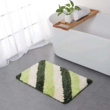 Nvzi Luxury Bathroom Rug Mat, Extra Soft and Absorbent Microfiber Bath Rugs, Non-Slip Plush Shaggy Bath Carpet, Machine Wash Dry, Bath Mats for Bathroom Floor,Twill-Green