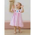 thumbnail image 6 of BemeyourBBs Toddler Girls Back to School Dress Letter Apple Embroidery Plaid Dress, 6 of 9
