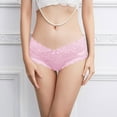 thumbnail image 3 of Ropa Interior Elástica Gibobby Bragas encaje femeninas cintura malla sin costuras algodón Rosa M, 3 of 5