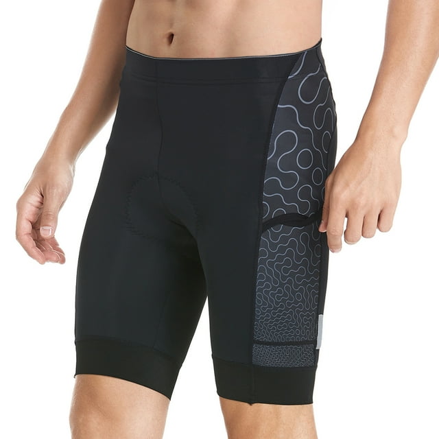 Men Cycling Shorts Padded Bike Shorts with 3 Pockets Breathable Riding Biking Shorts Tights