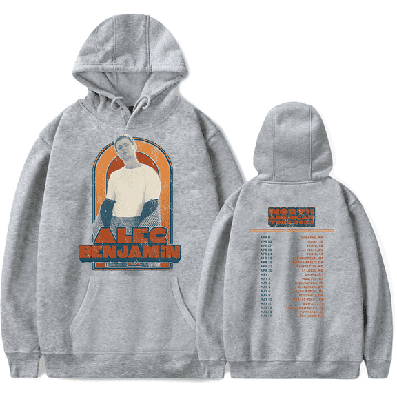 Alec Benjamin Tour Hoodie Men's Hip Hop Printing Pullover Hooded Sweatshirts