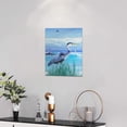 thumbnail image 2 of Coastal Bathroom Wall Art Sea Bird Wall Decor Blue Heron Pictures Ocean Beach Lighthouse Canvas Painting Print Artwork Framed for Living Room Bedroom Bathroom 12''''x16'''', 2 of 6