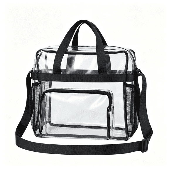GASTROPOD Clear Bag Stadium Approved 12X6X12-Clear Tote Bag with Zipper&Adjustable Crossbody Strap for Concert,Sports,Work Clear Bag 12X6X12