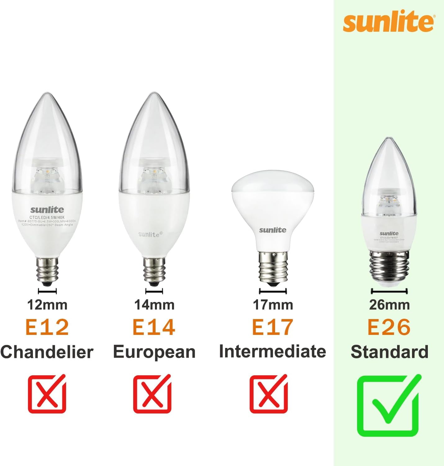 Sunlite LED BR30 Light Bulb, 10.5 Watt (65w Equiv), 800 LMNS, Medium E26 Base, Dimmable, UL Listed, 4000K Cool White, 6 Count