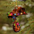 thumbnail image 3 of Tree Ornament Car Ornament Western Charm  Tree Pendant with Lanyard Unique Cowboy Hat Boots Car Rear View Mirror, 3 of 5