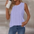 thumbnail image 4 of Fgnfyis Women's Tops Elegant Casual Camisole Top Solid Color Summer Sleeveless Tank with Lock Design for Daily Wear Womens Vest Womens Tank Tops Light Purple XXL, 4 of 5
