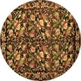 thumbnail image 1 of Ahgly Company Indoor Round Medallion Brown French Area Rugs, 7' Round, 1 of 4