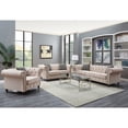 thumbnail image 3 of HomeStock Mountain Lodge Chair w/1 Pillow, Beige Linen - 45"L x 33"D x 30"H, Classic Button Tufts & Plush Arms, Stylish and Comfortable, 3 of 3