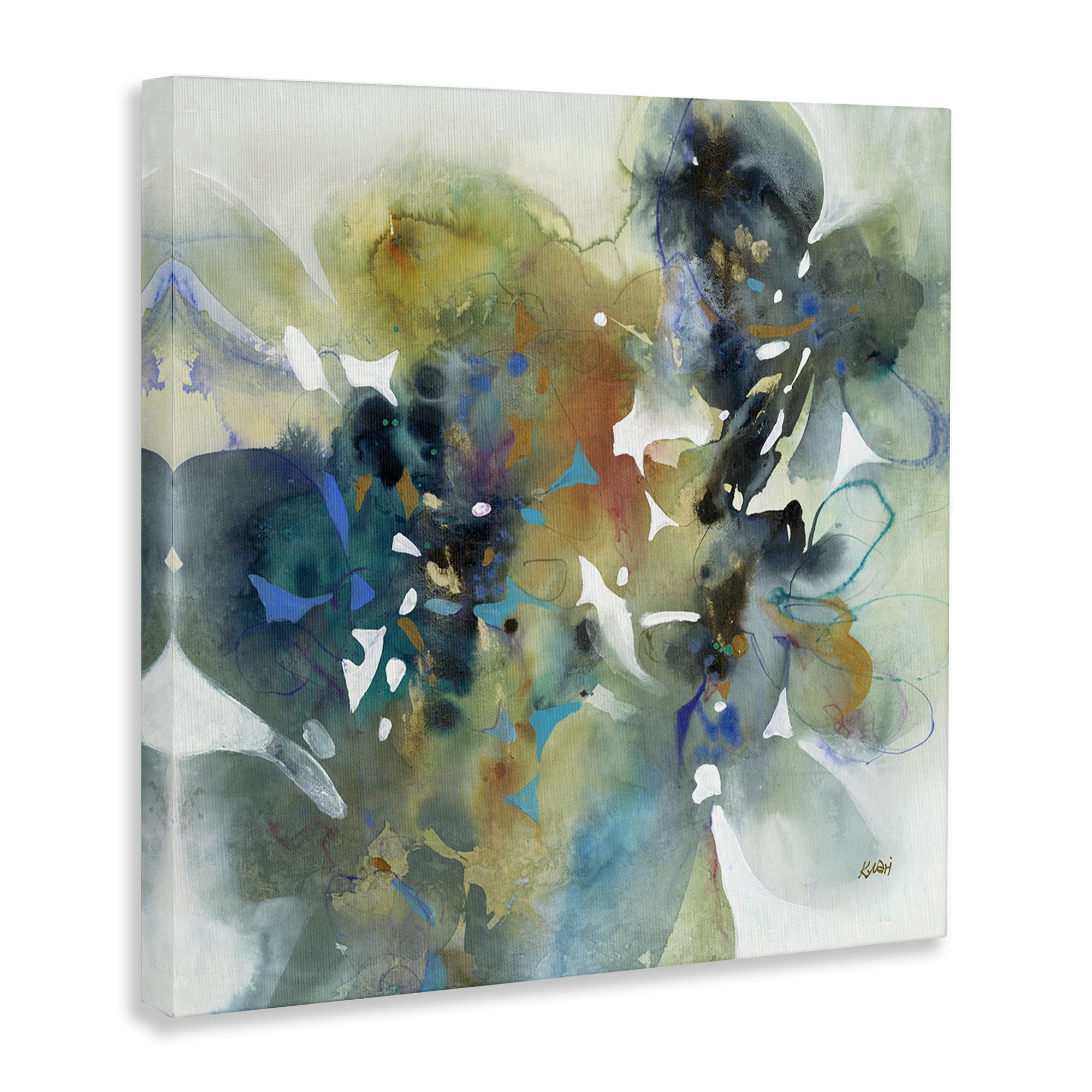 Stupell Industries Complex Splatter Distortion Abstract Painting Wrapped Canvas Art Print Wall Art, 17 x 17