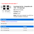 thumbnail image 2 of Front Brake Pad Set - Compatible with 1969 - 1973 Opel Opel 1970 1971 1972, 2 of 2