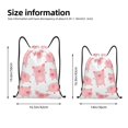 thumbnail image 2 of Xecao Kawaii Pigs Pattern Sports Drawstring Backpack - String Swim Gym Bag with Wet Proof Pocket for Women&Men-Medium, 2 of 6