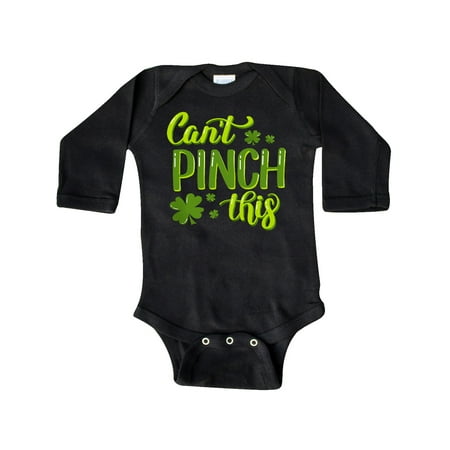 

Inktastic St. Patrick s Day Can t Pinch This Hand Lettering Gift Baby Boy or Baby Girl Long Sleeve Bodysuit